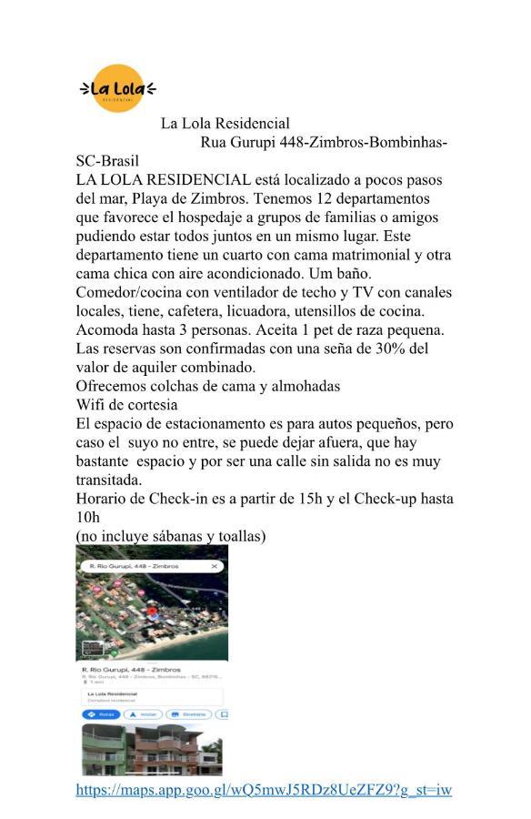 Apartmán La Lola Residencial Bombinhas Exteriér fotografie