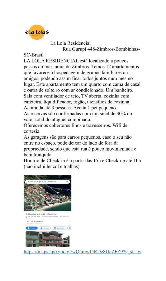 Apartmán La Lola Residencial Bombinhas Exteriér fotografie
