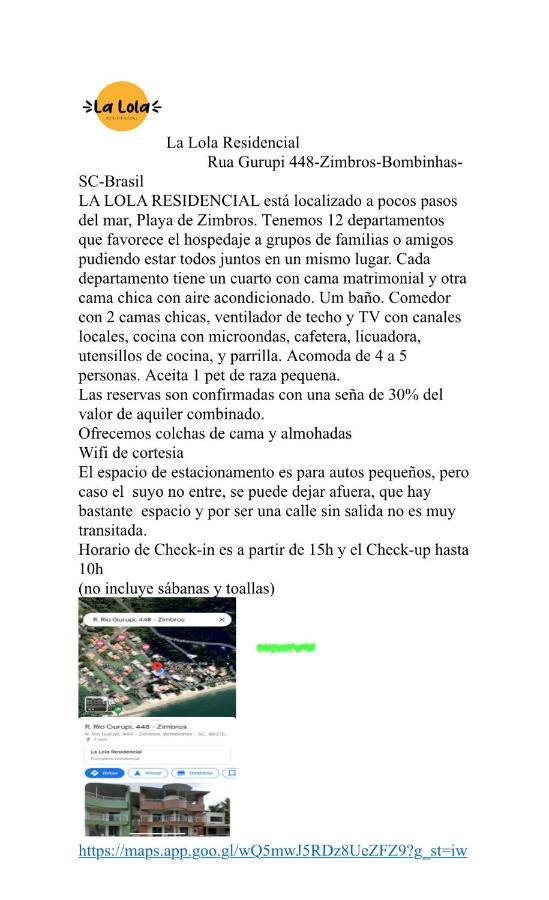 Apartmán La Lola Residencial Bombinhas Exteriér fotografie
